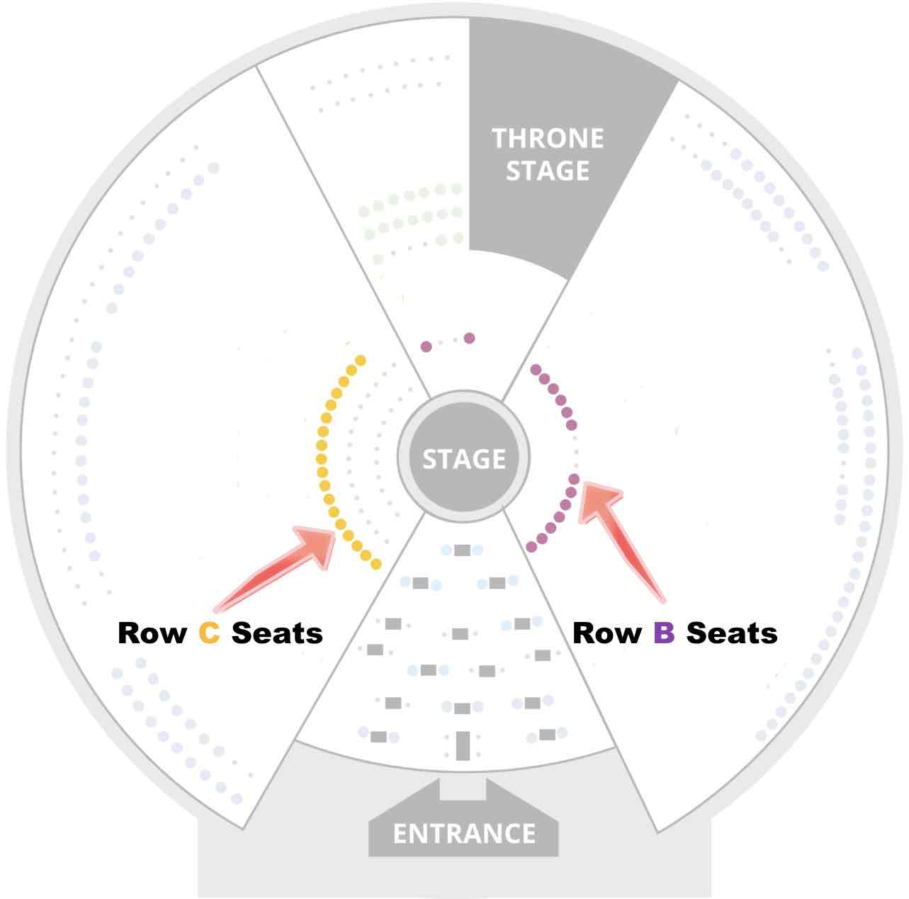 Absinthe Row B vs C Seats Chart