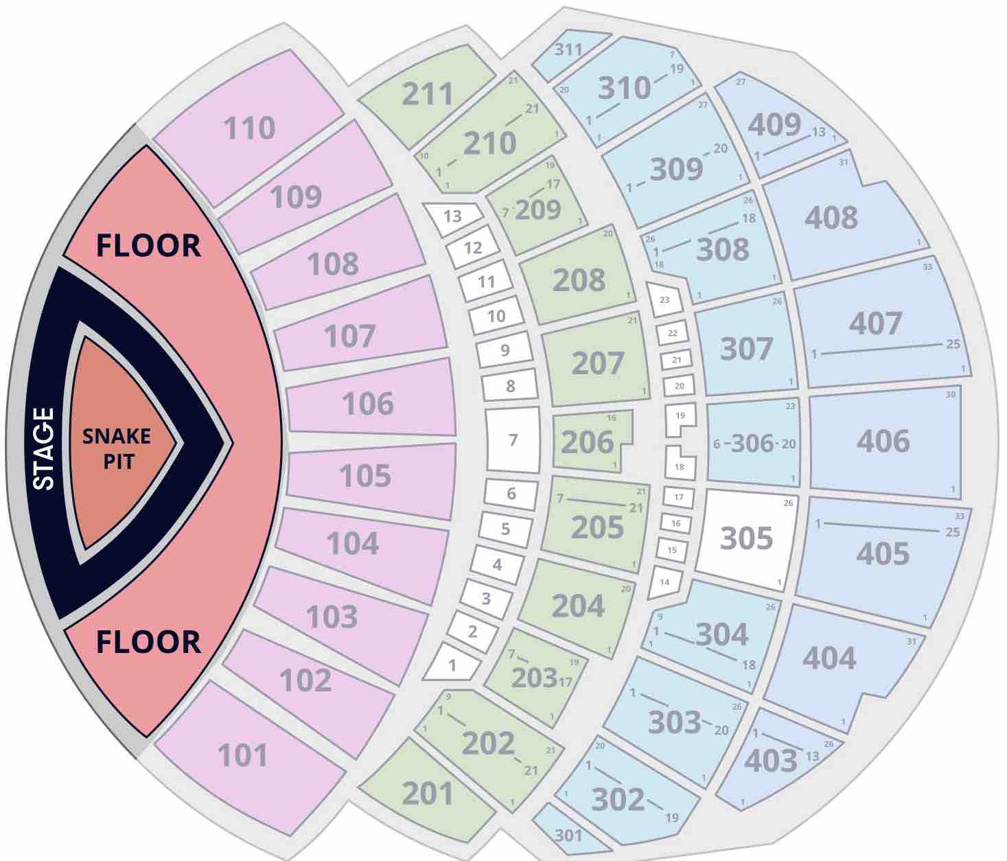 Metallica Sphere Las Vegas Floor and Snake Pit